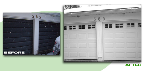 Garage door replacement | before and after