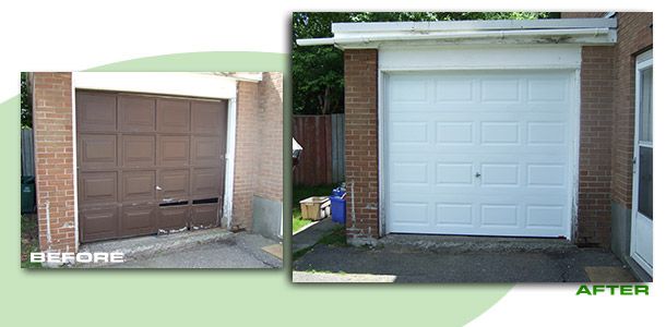 Garage door replacement | before and after